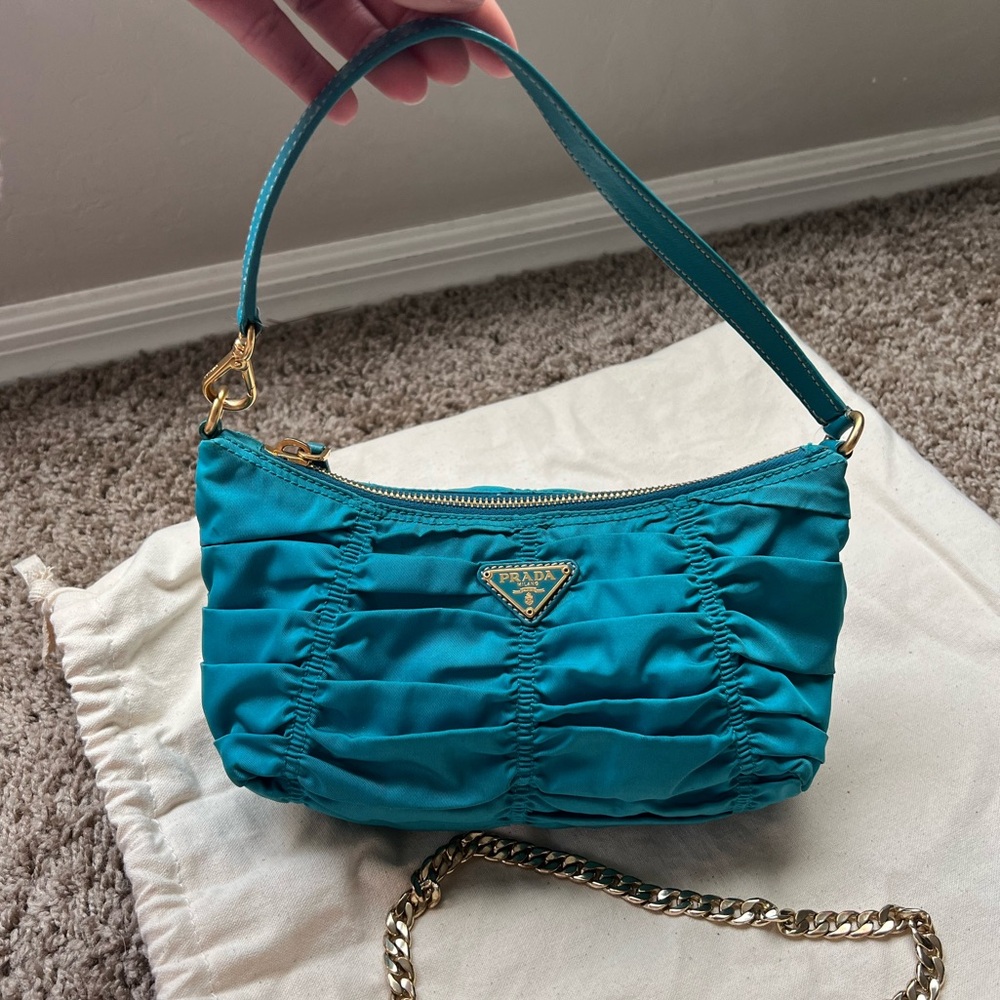 Prada Nylon Ruched Pochette